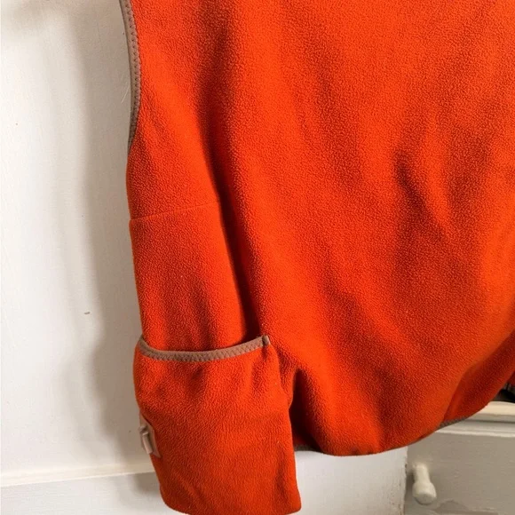 Vintage Cop Copine orange Sleeveless Fleece Vest - Picture 2 of 4